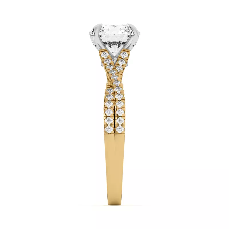 Yellow Gold 18k & White Gold 18k Cambridge Crossing Pavé Diamond Engagement Ring
