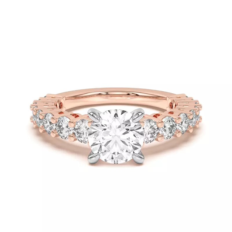 Rose Gold 14k & White Gold 14k Lavelle Graduated Lab Engagement Ring