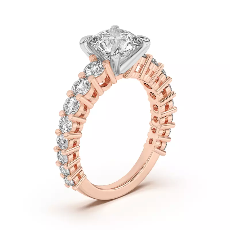 Rose Gold 14k & White Gold 14k Lavelle Graduated Lab Engagement Ring