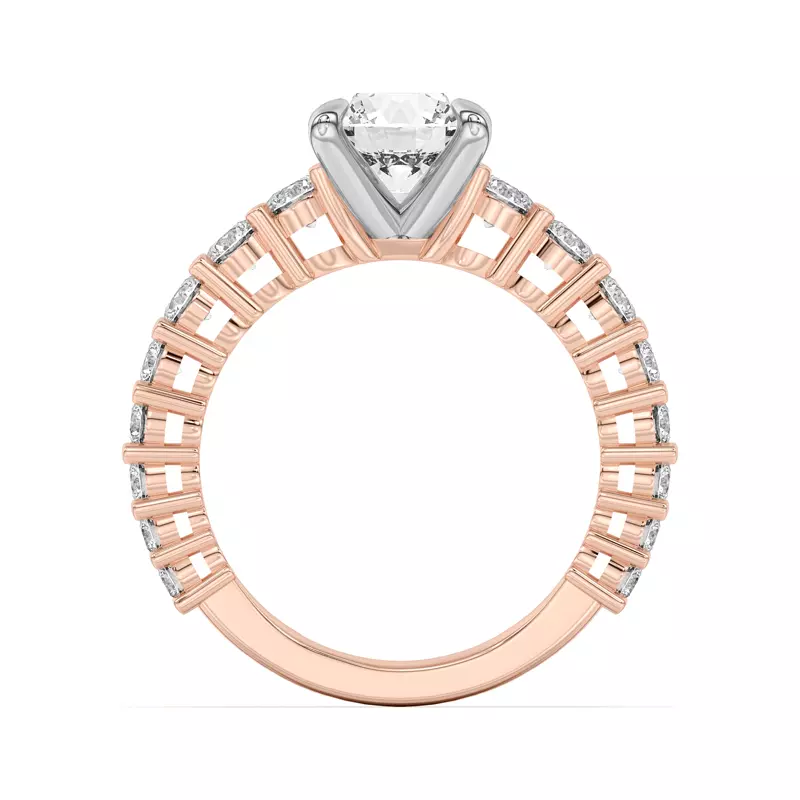 Rose Gold 14k & White Gold 14k Lavelle Graduated Lab Engagement Ring