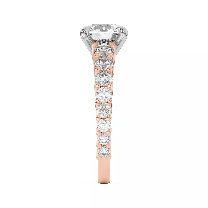 Rose Gold 14k & White Gold 14k Lavelle Graduated Lab Engagement Ring