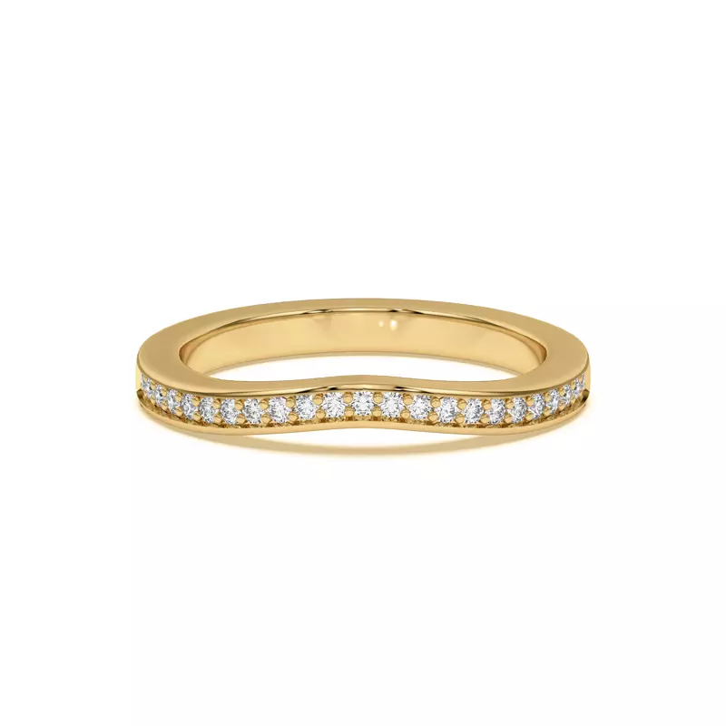 Vesara Curved Channel Pavé Band