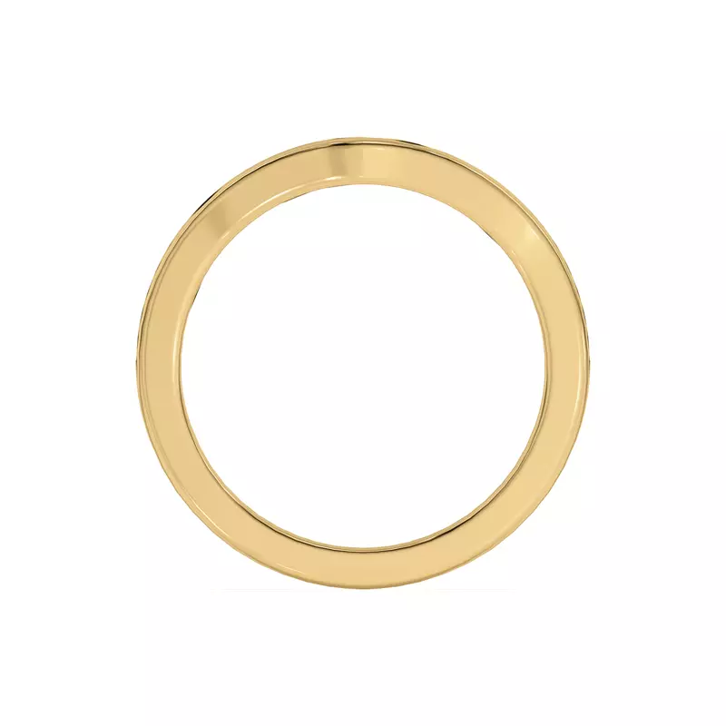 14K Yellow Gold Vesara Curved Channel Pavé Band