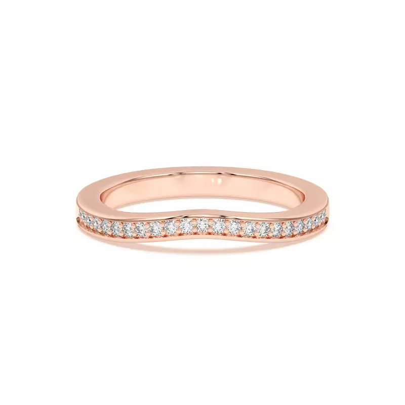 Vesara Curved Channel Pavé Band