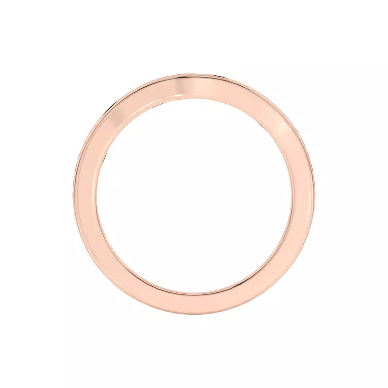 18K Rose Gold Vesara Curved Channel Pavé Band