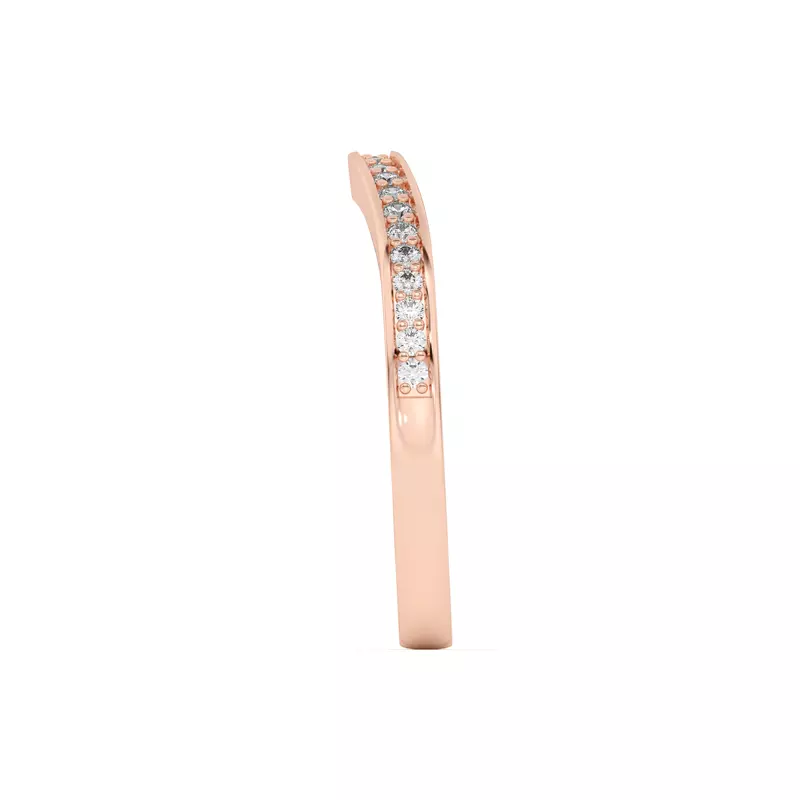 18K Rose Gold Vesara Curved Channel Pavé Band