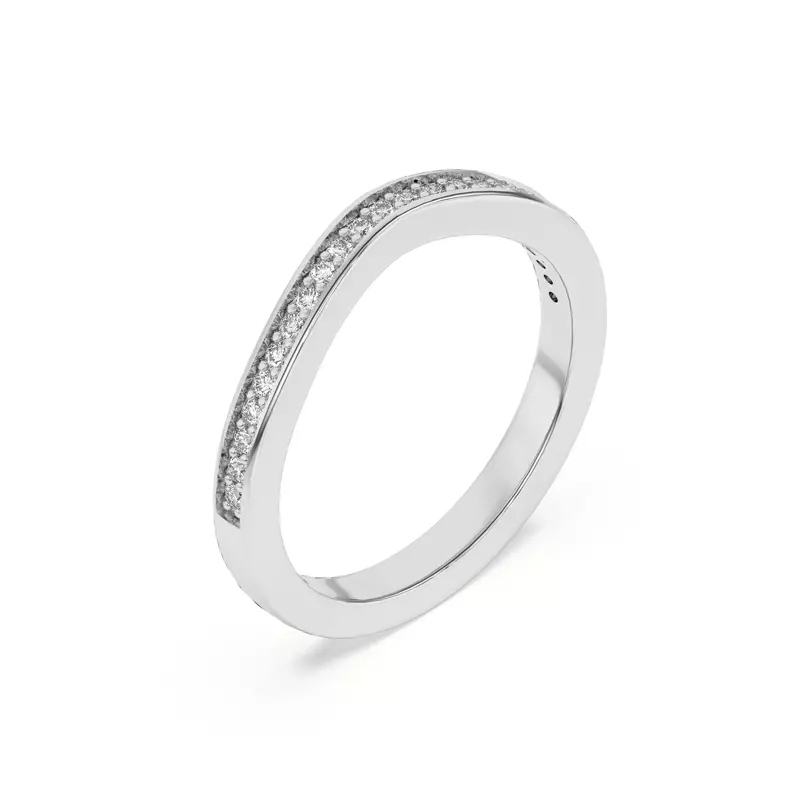 Platinum Vesara Curved Channel Pavé Band