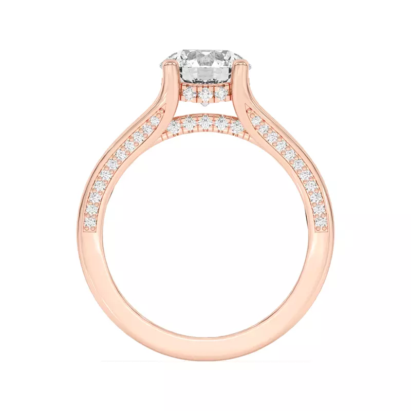 14K Rose Gold Vesara Pavé Split Band Engagement Ring