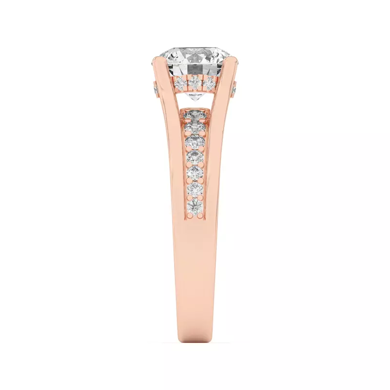 14K Rose Gold Vesara Pavé Split Band Engagement Ring