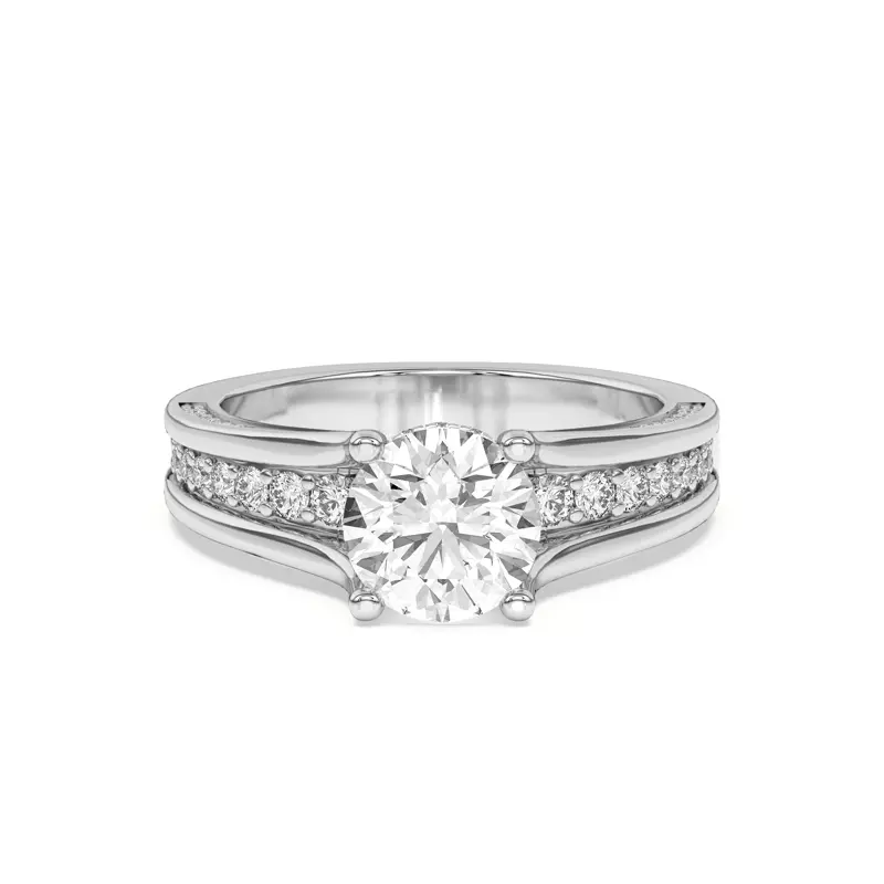 Platinum Vesara Pavé Split Band Engagement Ring
