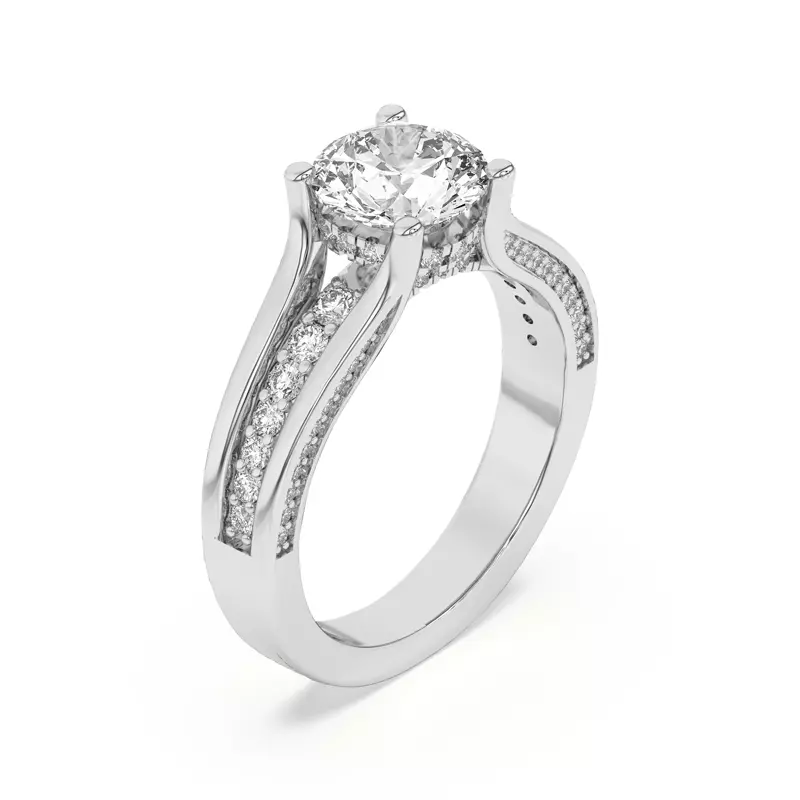 Platinum Vesara Pavé Split Band Engagement Ring