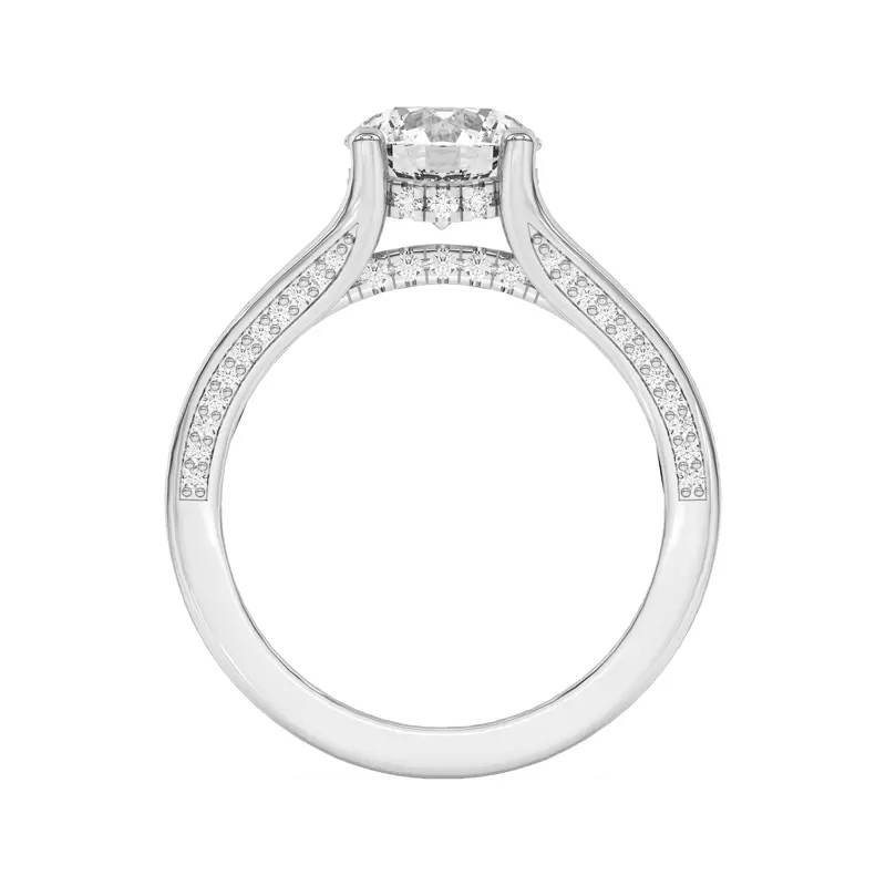 Platinum Vesara Pavé Split Band Engagement Ring
