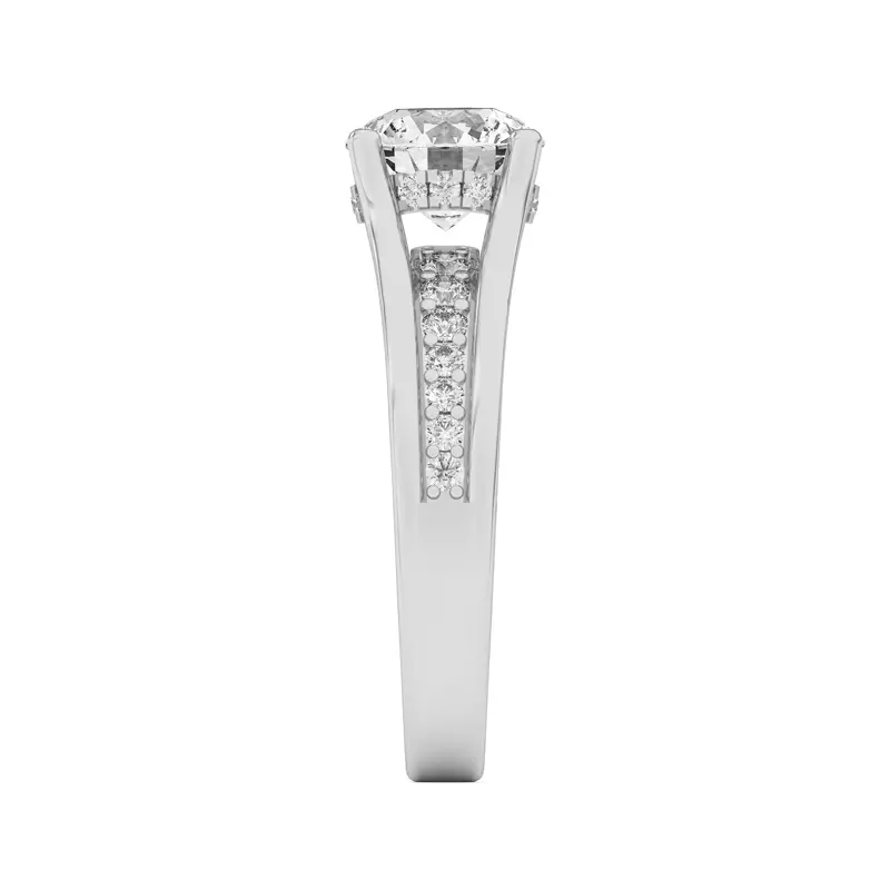 Platinum Vesara Pavé Split Band Engagement Ring