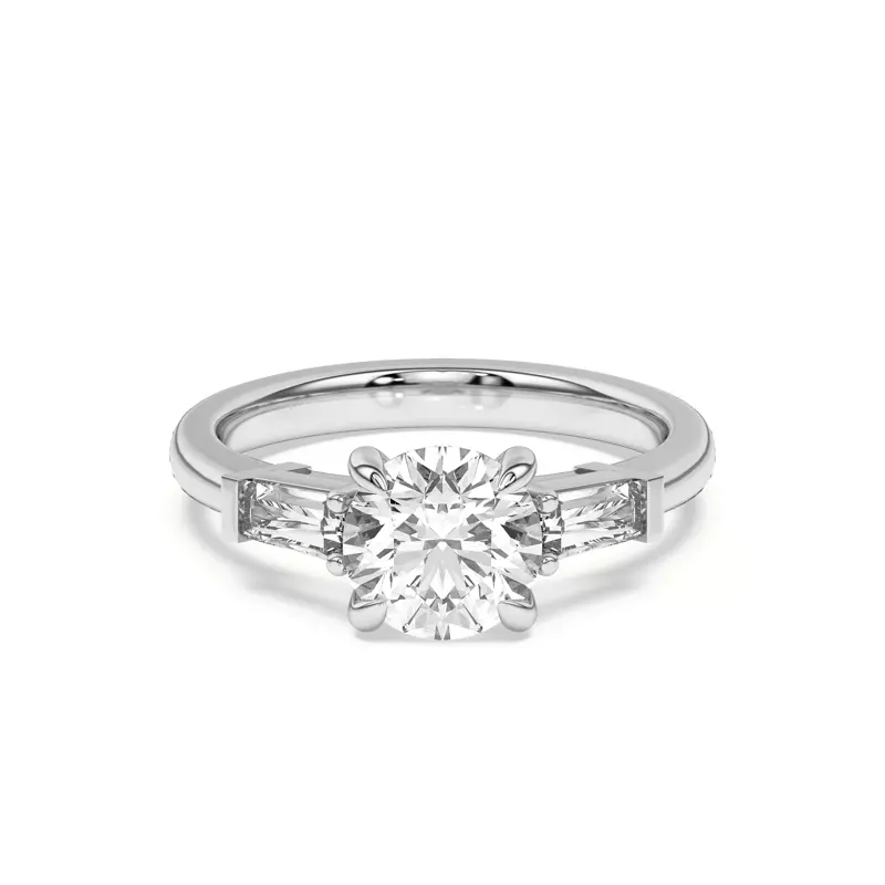 Arden Tapered Lab Baguette Engagement Ring