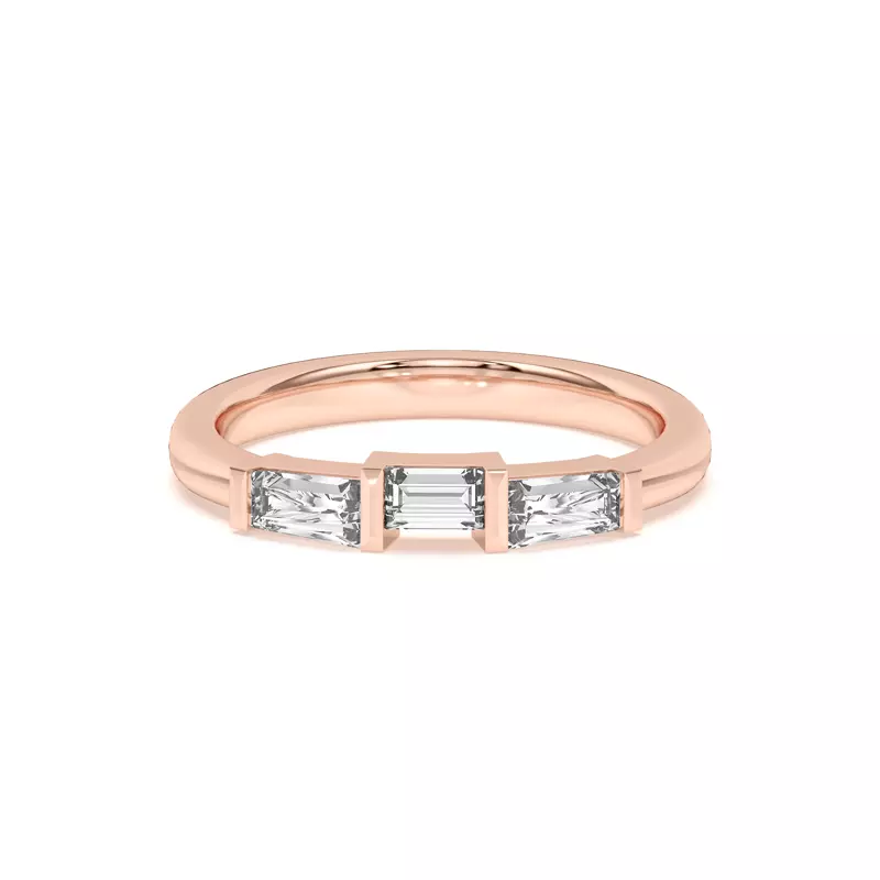 18K Rose Gold Arden Lab Baguette Inset Band