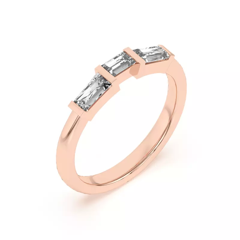 18K Rose Gold Arden Lab Baguette Inset Band