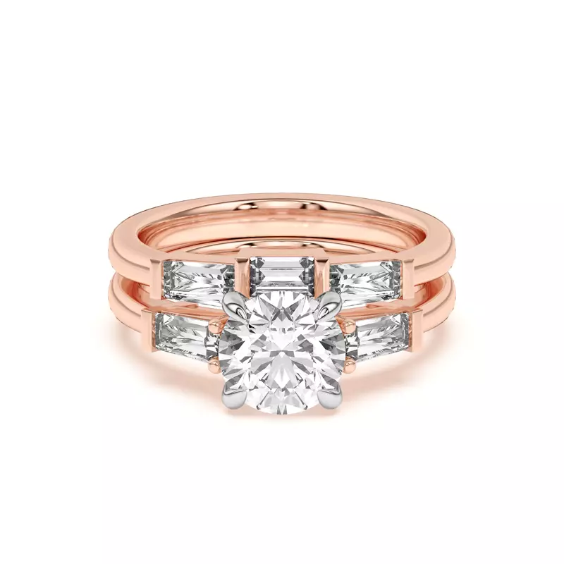 18K Rose Gold Arden Lab Baguette Inset Band