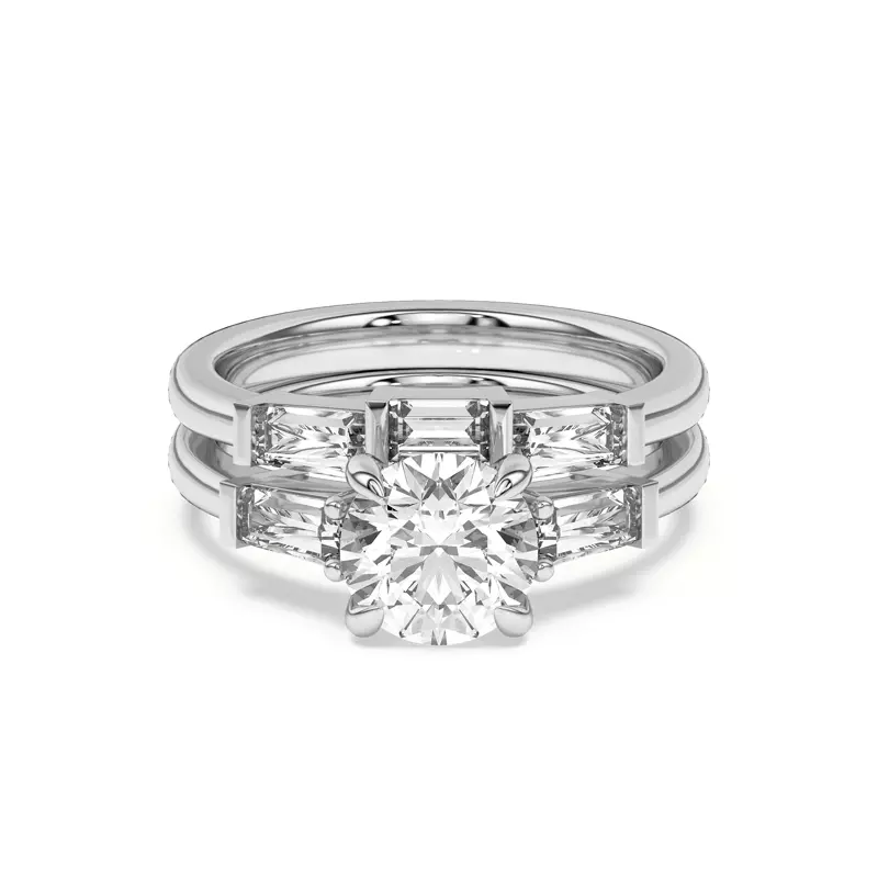 Platinum Arden Lab Baguette Inset Band