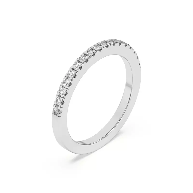 14K White Gold Tria Pavé Band