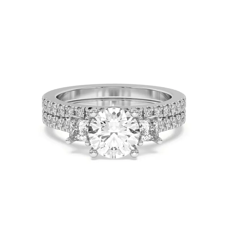 14K White Gold Tria Pavé Band