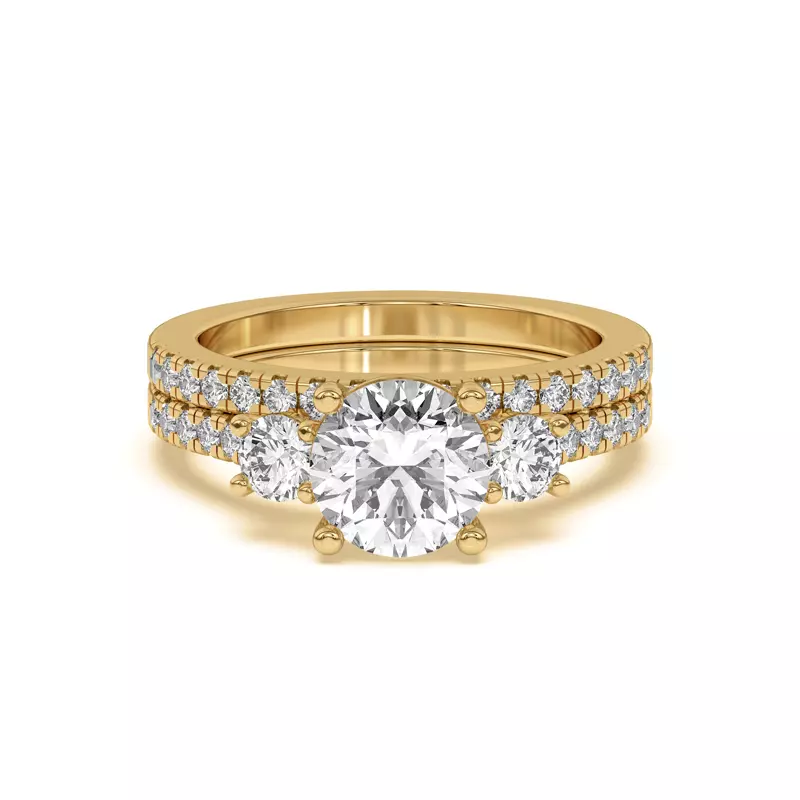14K Yellow Gold Tria Pavé Band