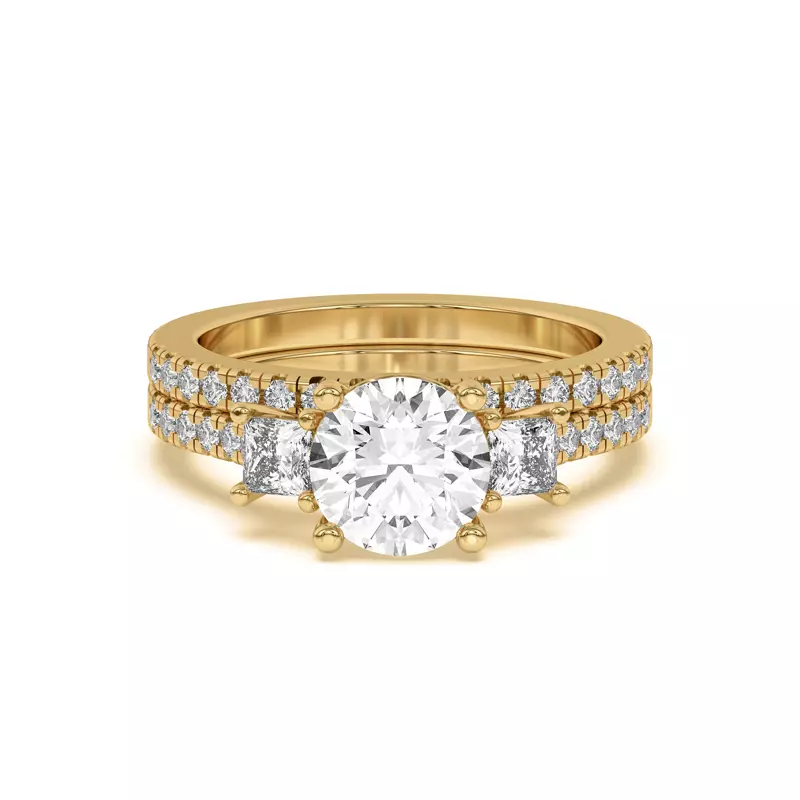 14K Yellow Gold Tria Pavé Band