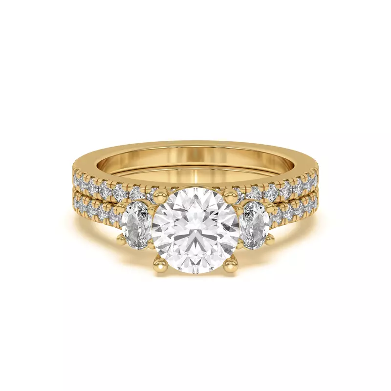 14K Yellow Gold Tria Pavé Band