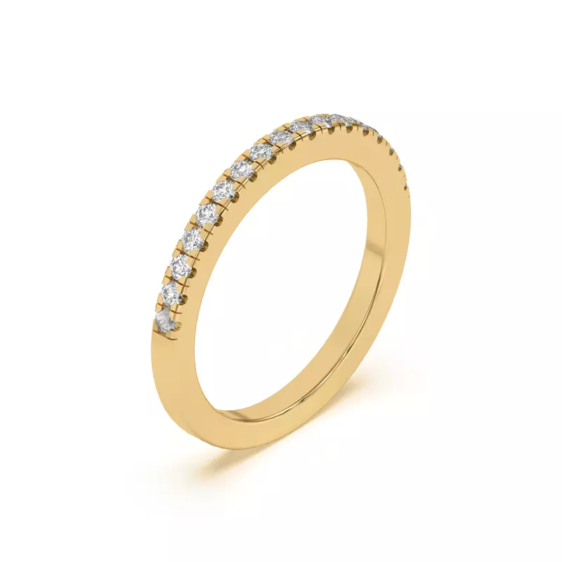 18K Yellow Gold Tria Pavé Band