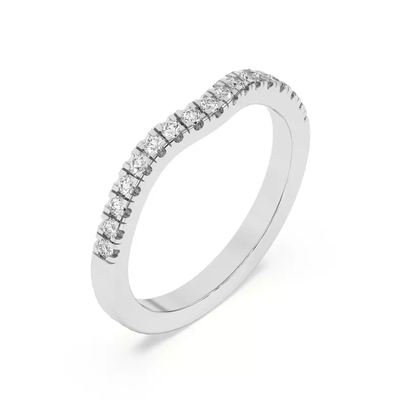 14K White Gold Trielle Pavé Curved Band