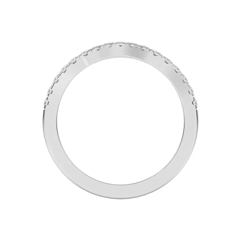 14K White Gold Trielle Pavé Curved Band