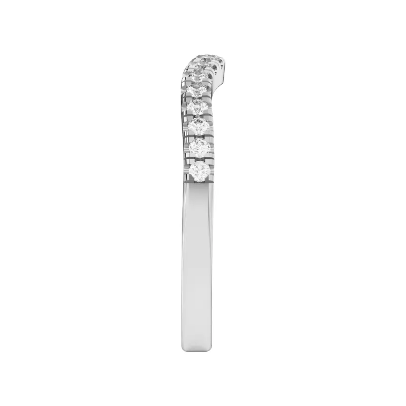 14K White Gold Trielle Pavé Curved Band