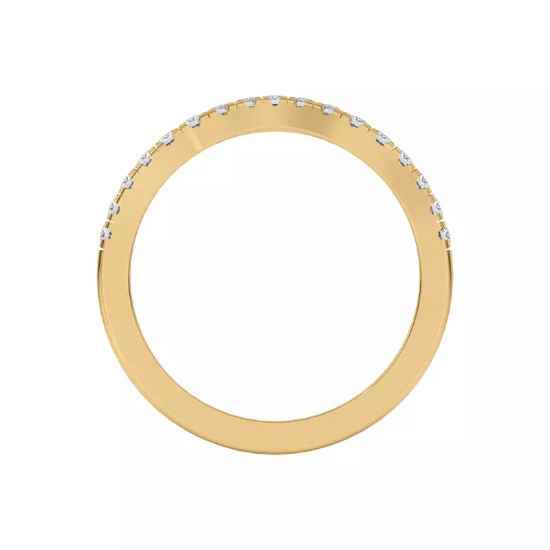 14K Yellow Gold Trielle Pavé Curved Band