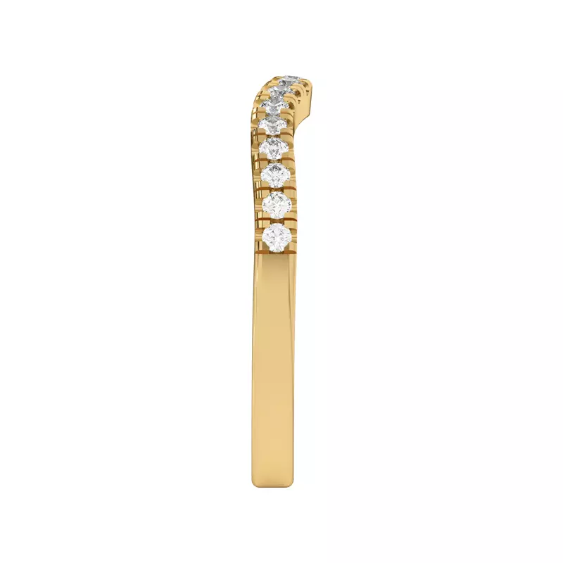14K Yellow Gold Trielle Pavé Curved Band