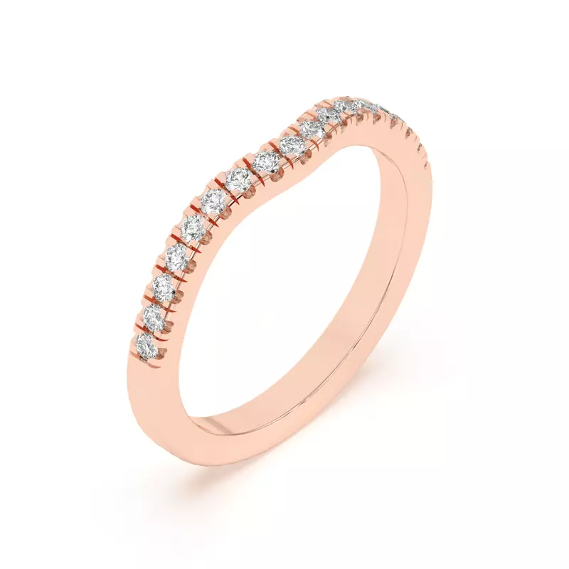18K Rose Gold Trielle Pavé Curved Band