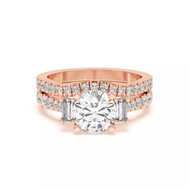 18K Rose Gold Trielle Pavé Curved Band