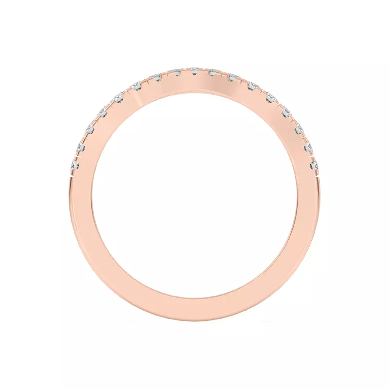 18K Rose Gold Trielle Pavé Curved Band