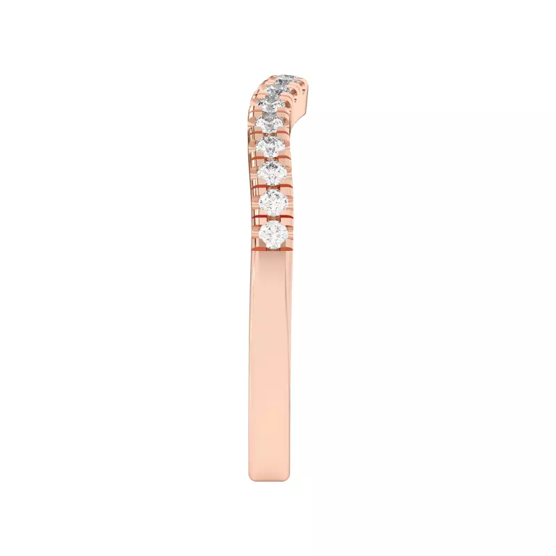 18K Rose Gold Trielle Pavé Curved Band