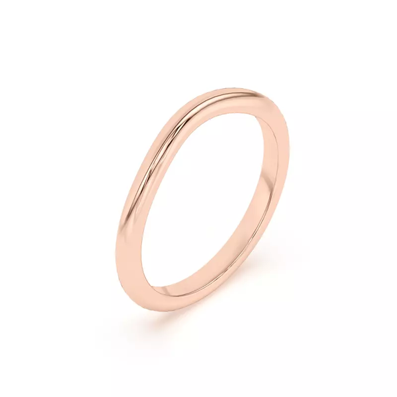 18K Rose Gold Classic Curved Band