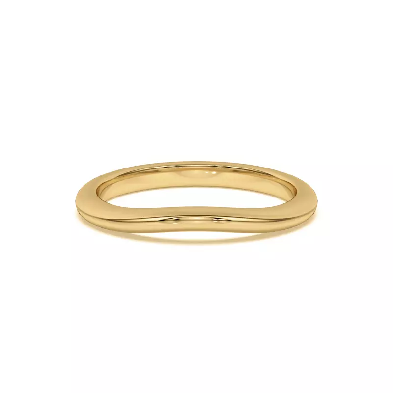 18K Yellow Gold Classic Curved Band