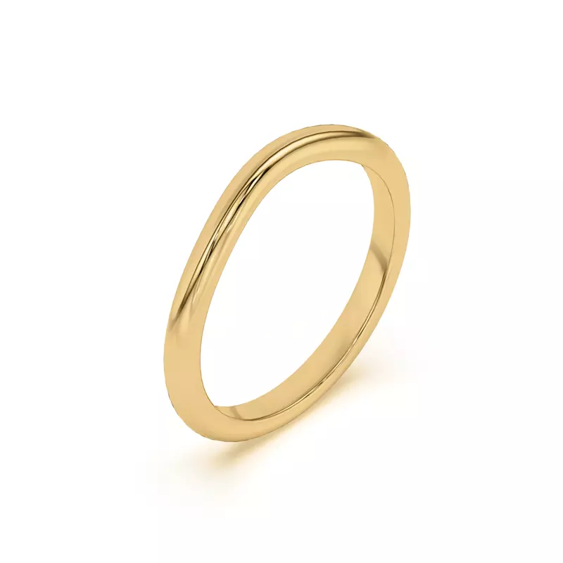 18K Yellow Gold Classic Curved Band