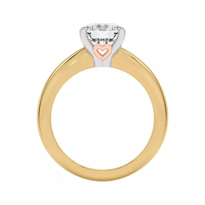 18K Yellow Gold Golden Rose Heart Engagement Ring