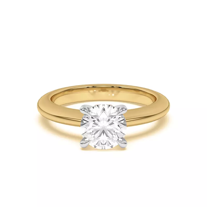 18K Yellow Gold Golden Rose Heart Engagement Ring