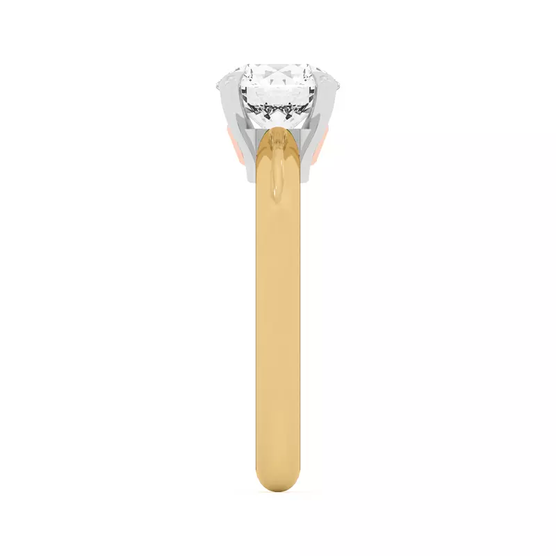 18K Yellow Gold Golden Rose Heart Engagement Ring