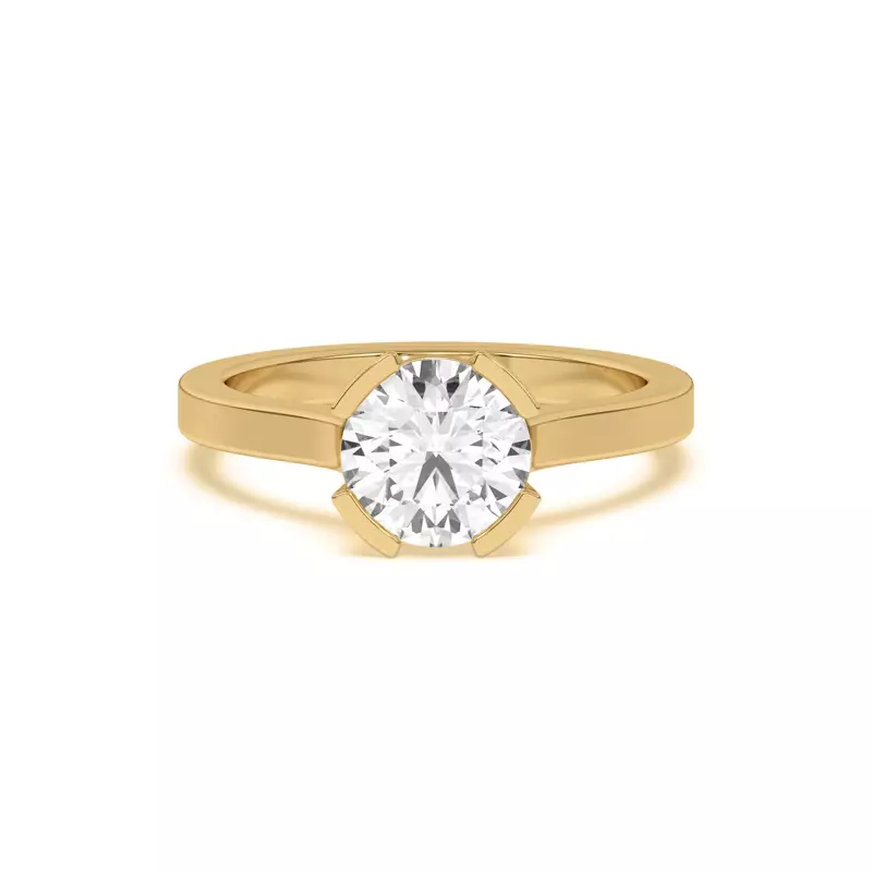 14K Yellow Gold Vista Split Bezel Engagement Ring