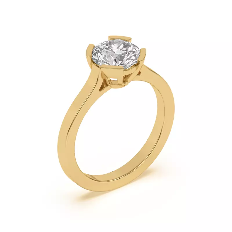 14K Yellow Gold Vista Split Bezel Engagement Ring