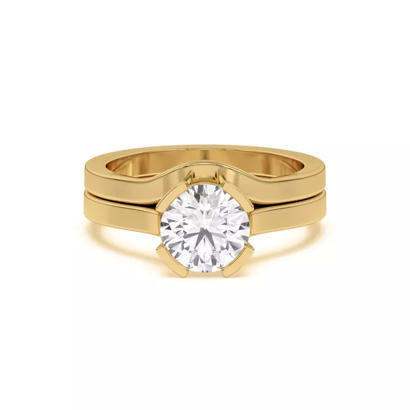 18K Yellow Gold Vista Curved Band