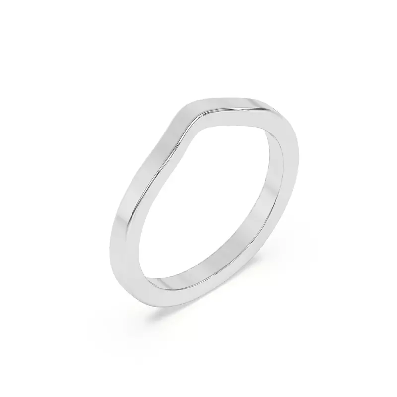 14K White Gold Fusion Curved Band