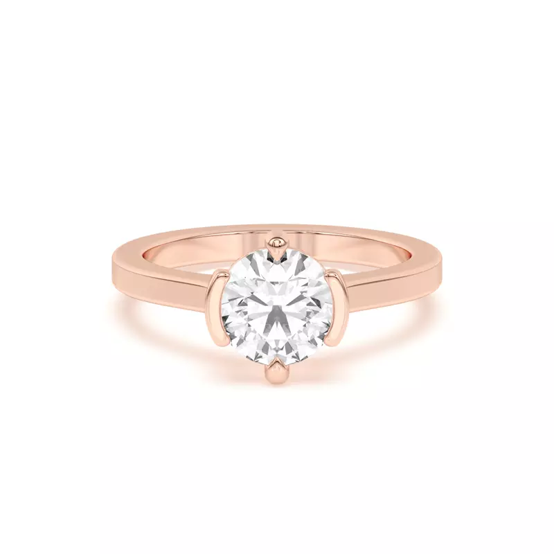 14K Rose Gold Prisma Mixed Prong Engagement Ring