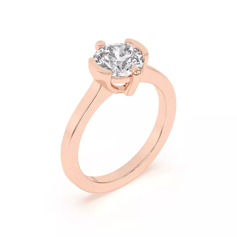 14K Rose Gold Prisma Mixed Prong Engagement Ring