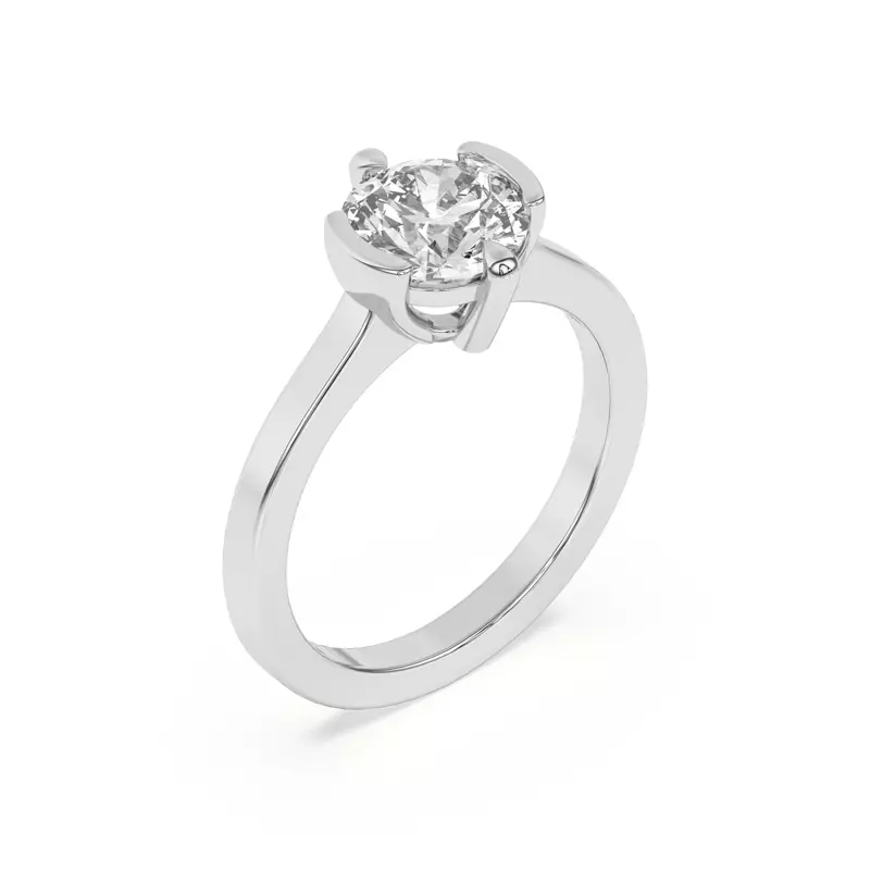 14K White Gold Prisma Mixed Prong Engagement Ring